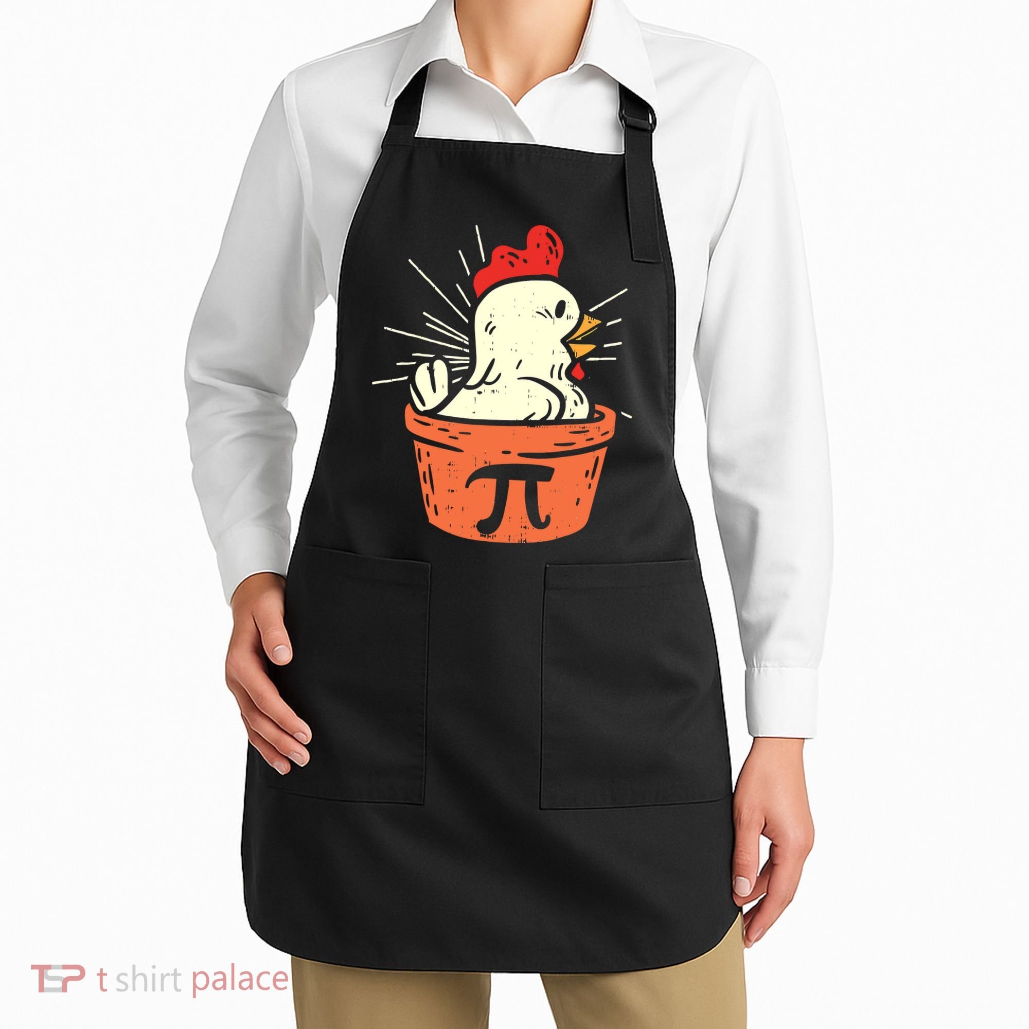 Funny Chicken Pot Pi Day Pie Math Lover Geek 3 14 Apron