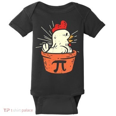 Funny Chicken Pot Pi Day Pie Math Lover Geek 3 14 Baby Bodysuit