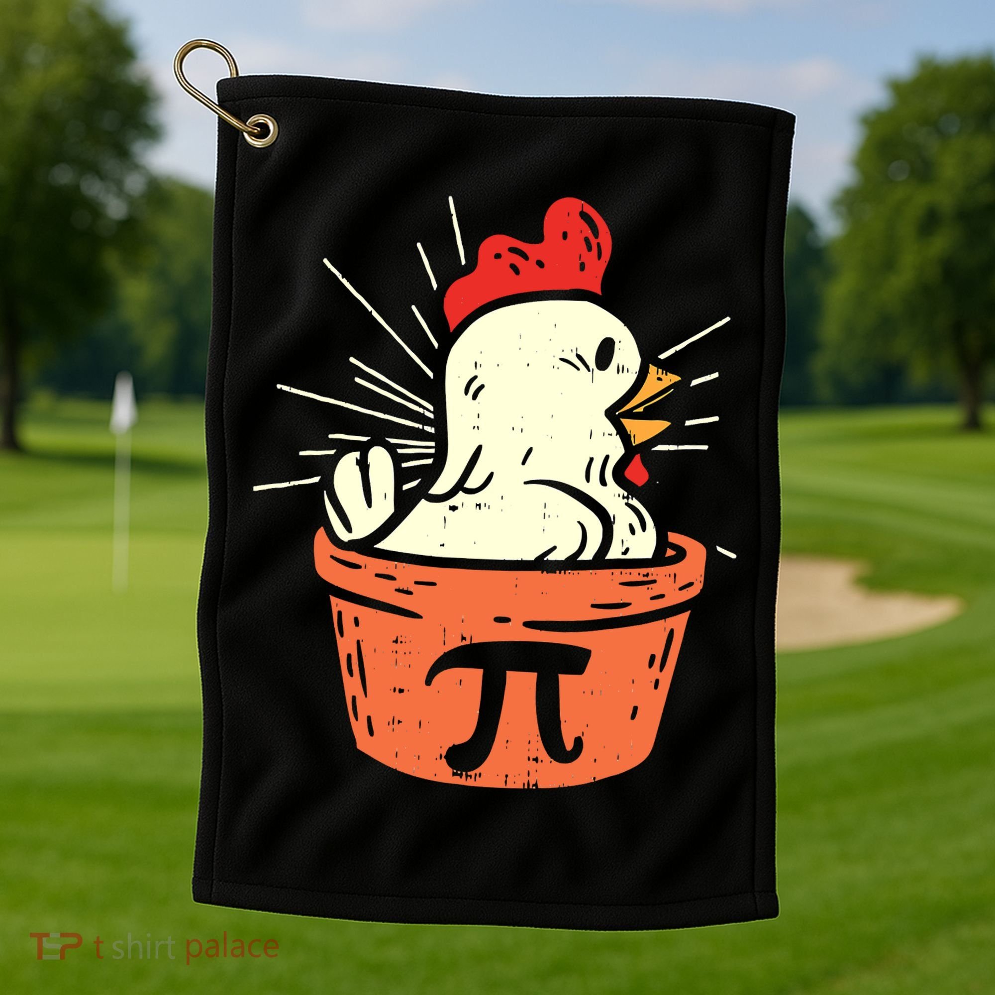 Funny Chicken Pot Pi Day Pie Math Lover Geek 3 14 Golf Towel