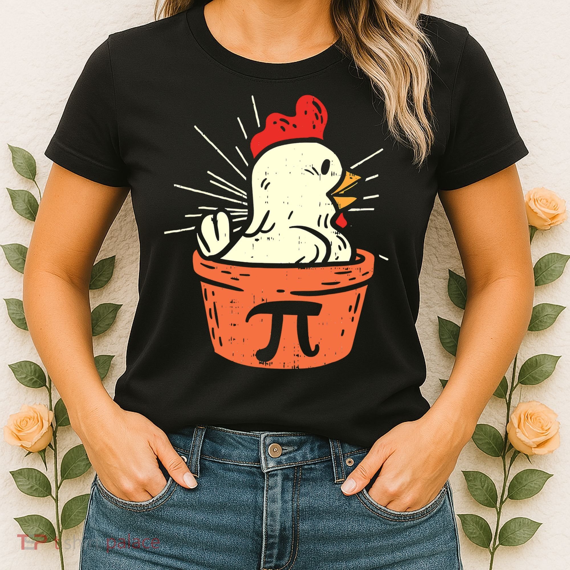 Funny Chicken Pot Pi Day Pie Math Lover Geek 3 14 Women's T-Shirt