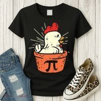 Funny Chicken Pot Pi Day Pie Math Lover Geek 3 14 Women's T-Shirt thumb 3