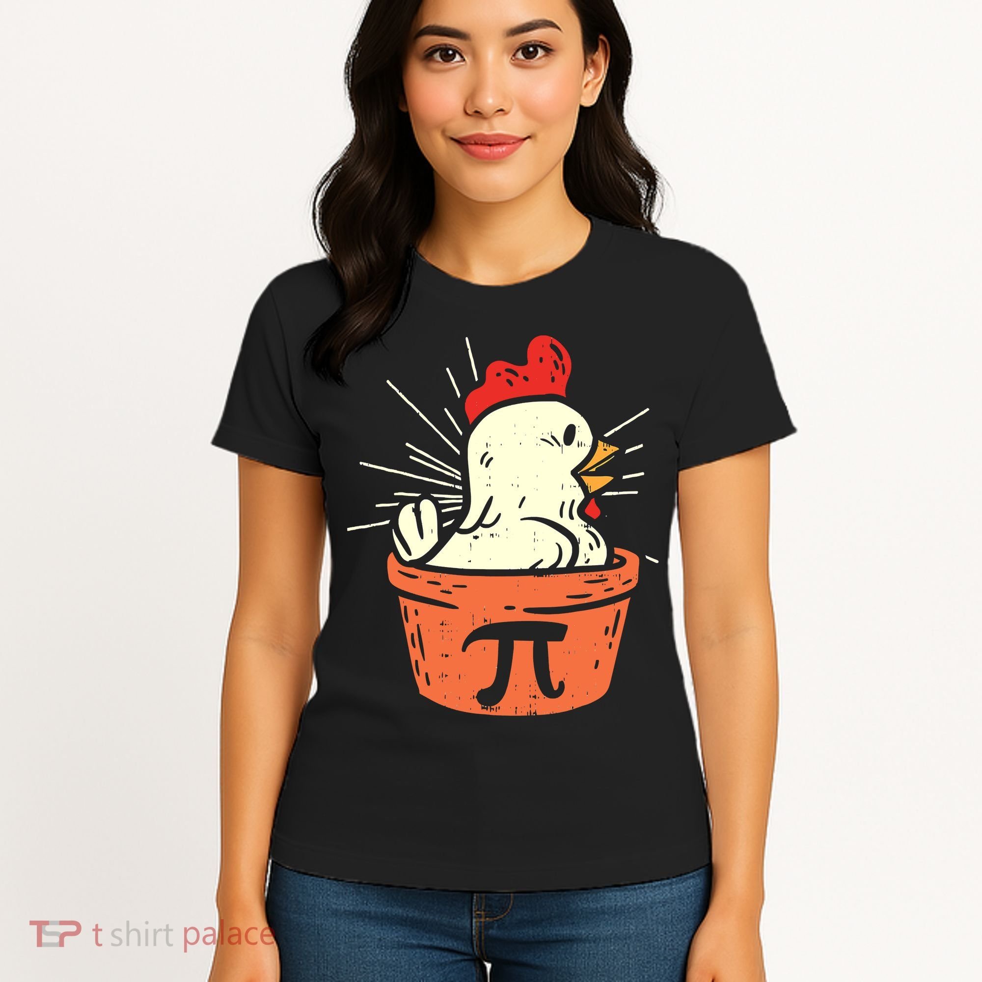 Funny Chicken Pot Pi Day Pie Math Lover Geek 3 14 Women's T-Shirt