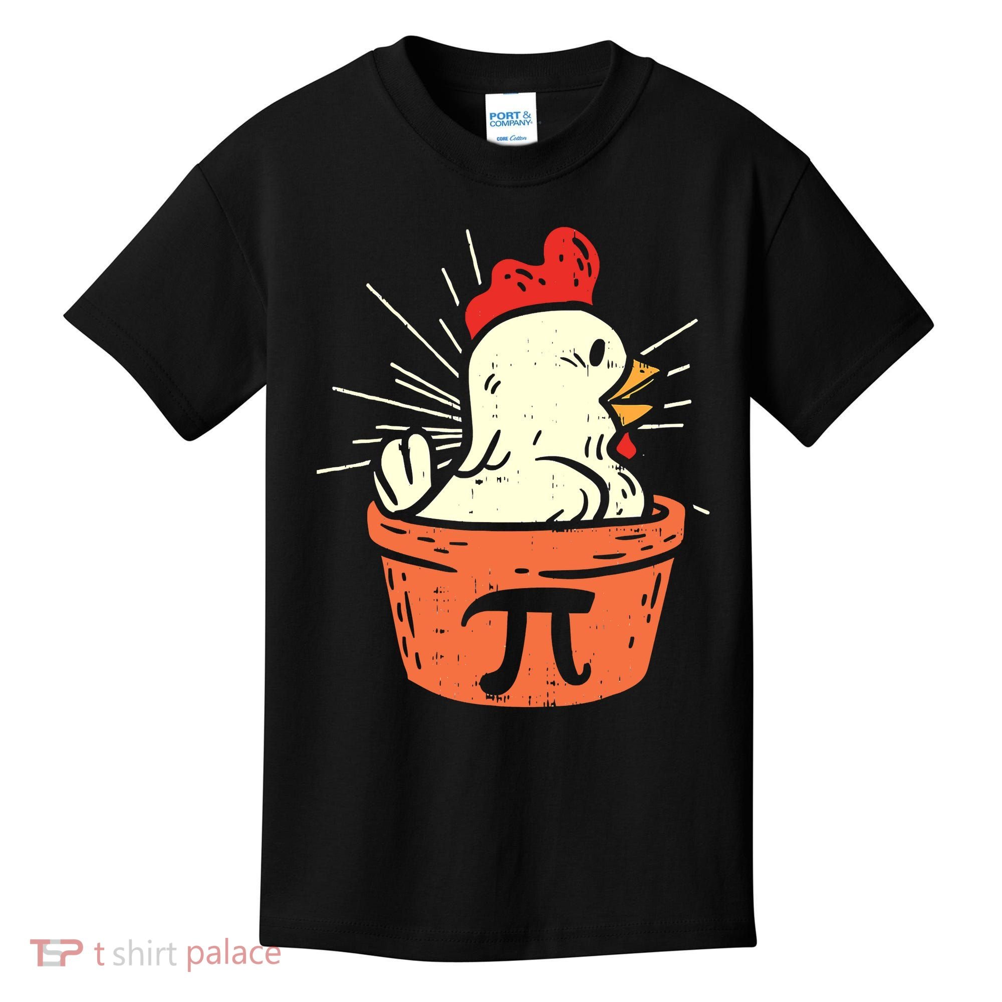 Funny Chicken Pot Pi Day Pie Math Lover Geek 3 14 Kids T-Shirt