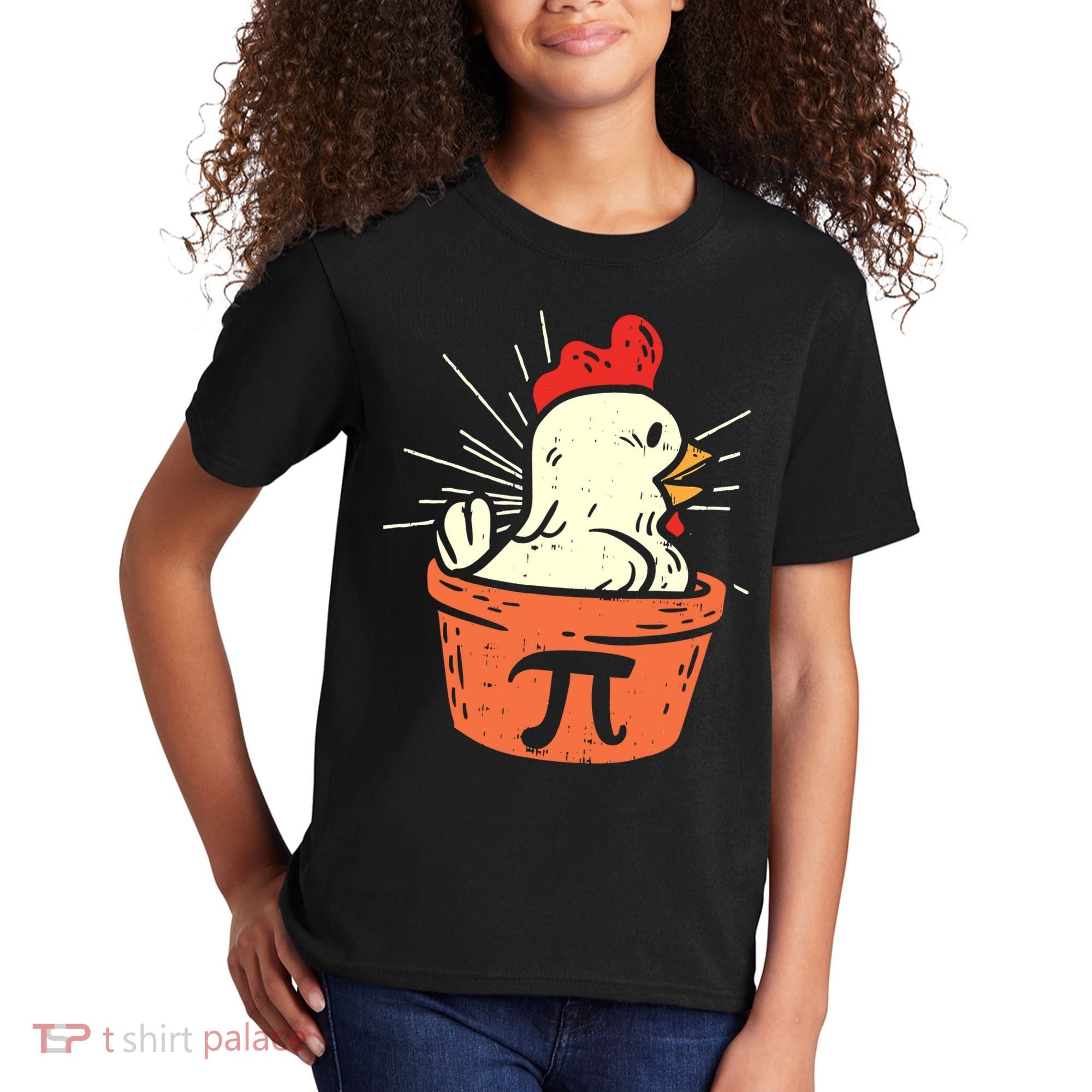 Funny Chicken Pot Pi Day Pie Math Lover Geek 3 14 Kids T-Shirt