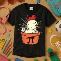 Funny Chicken Pot Pi Day Pie Math Lover Geek 3 14 Kids T-Shirt thumb 3