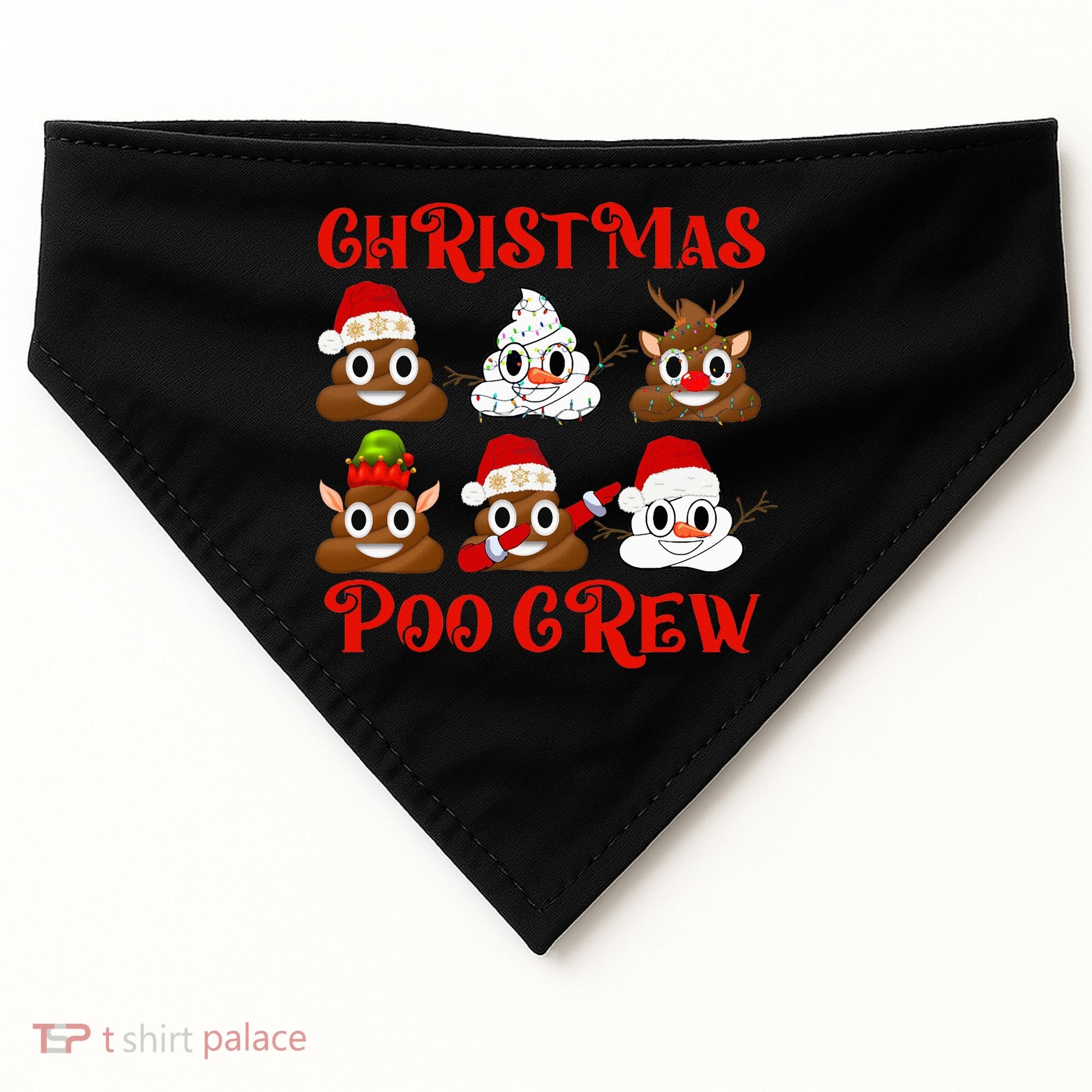 Funny Christmas Poop Crew Witner Holiday  USA-Made Doggie Bandana