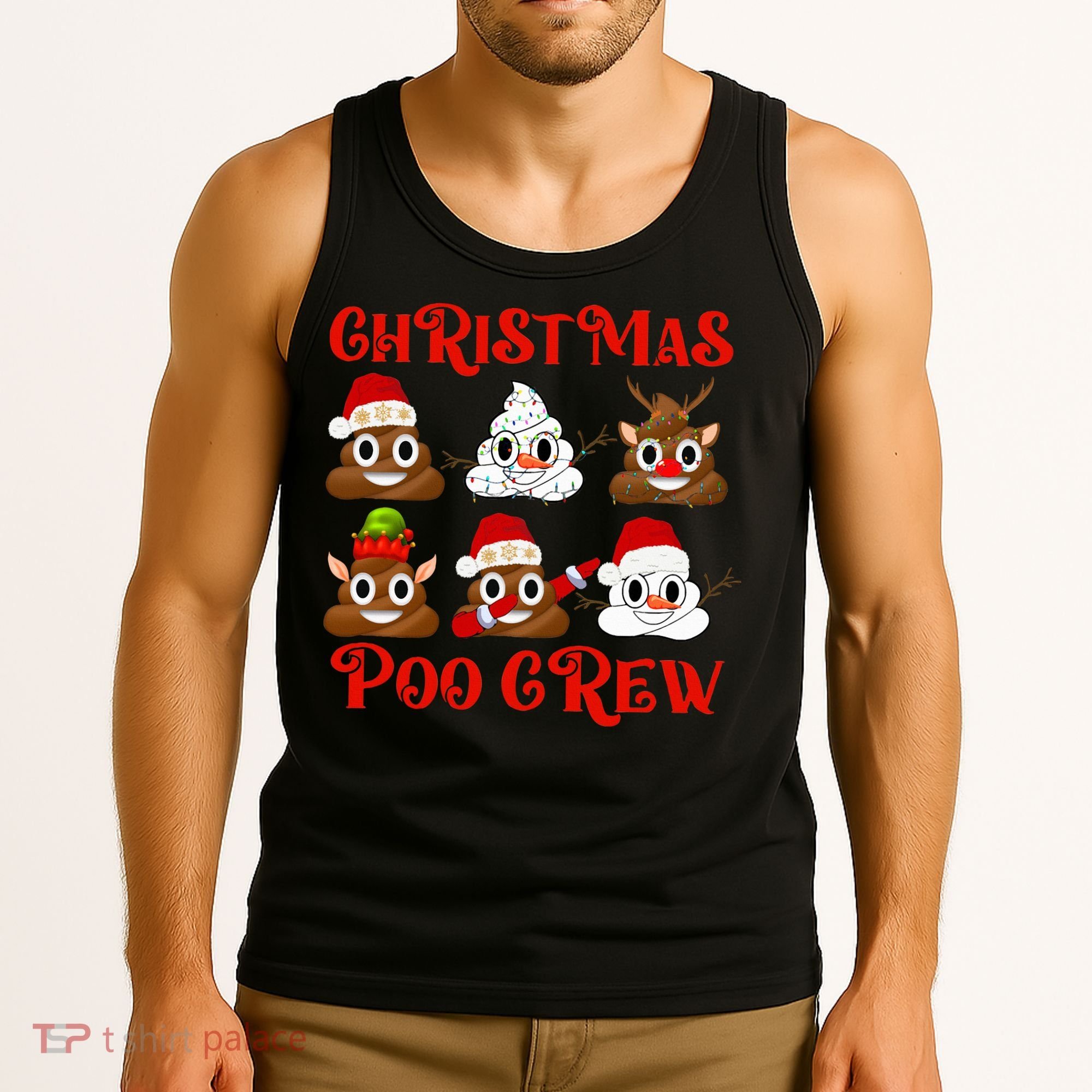 Funny Christmas Poop Crew Witner Holiday  Tank Top