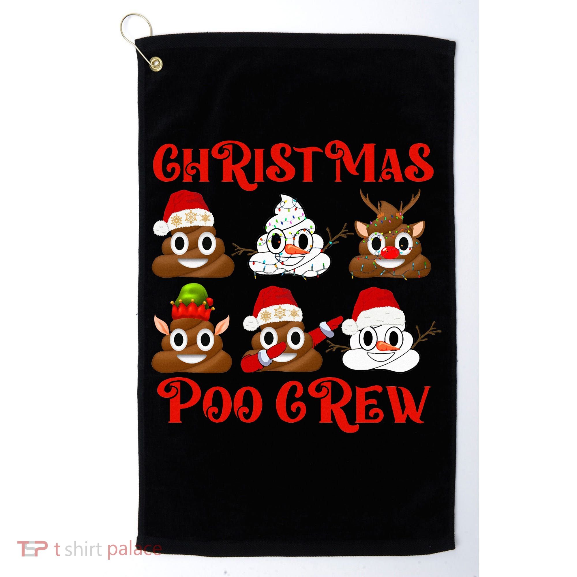 Funny Christmas Poop Crew Witner Holiday  Golf Towel