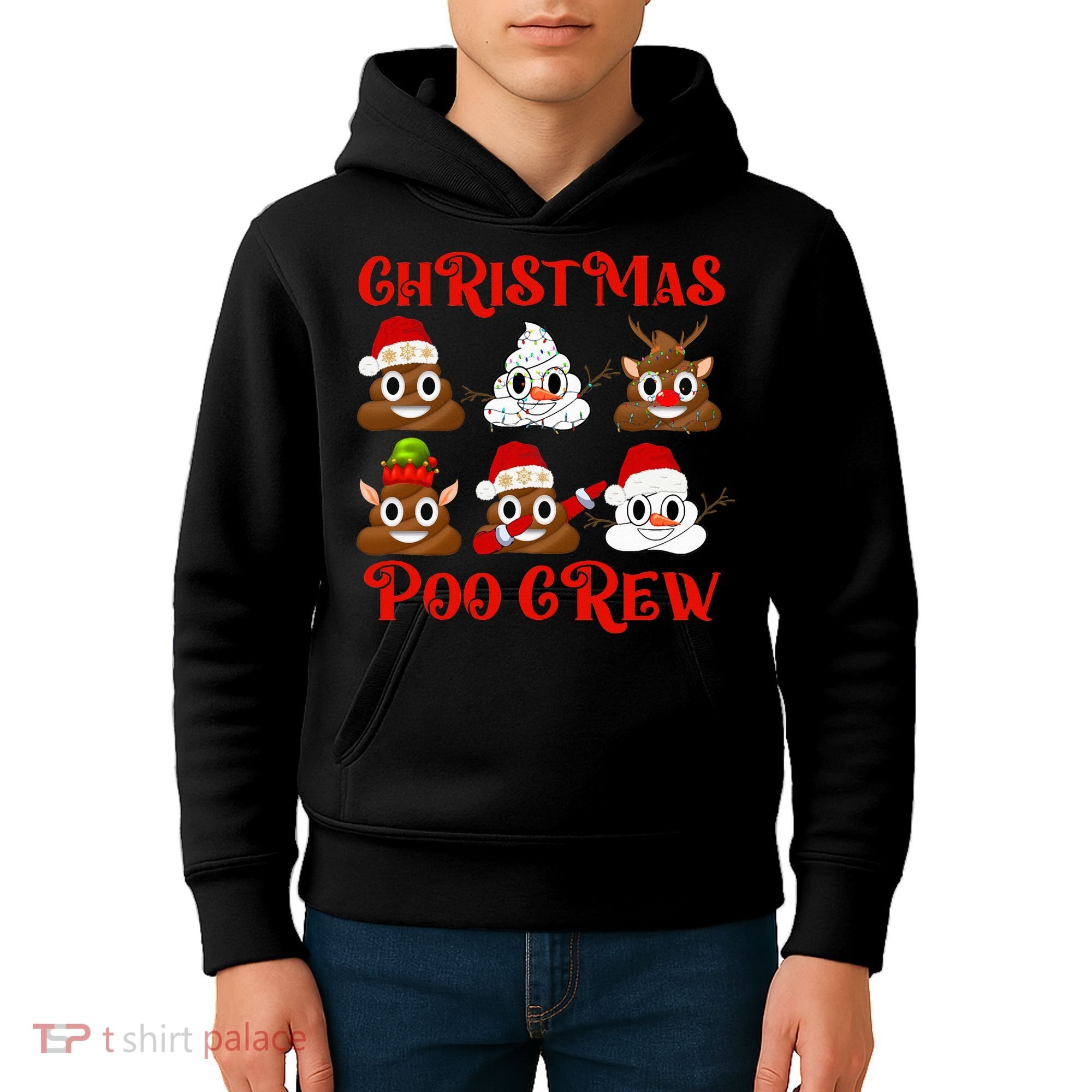 Funny Christmas Poop Crew Witner Holiday  Kids Hoodie