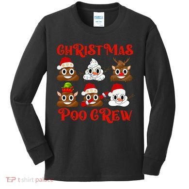 Funny Christmas Poop Crew Witner Holiday  Kids Long Sleeve Shirt