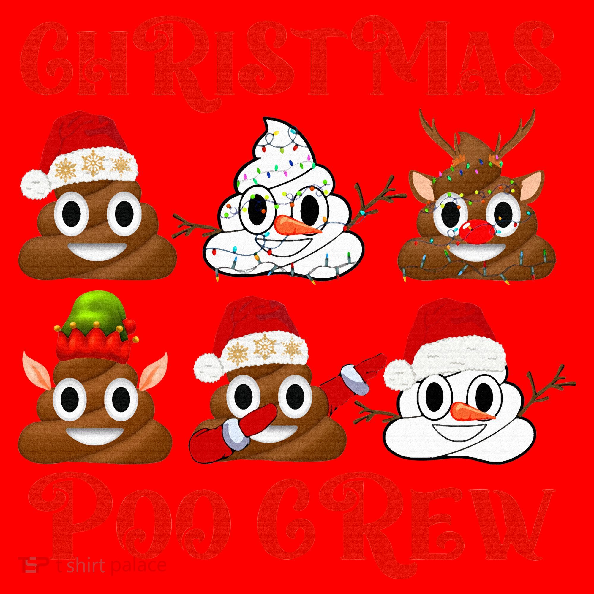 Funny Christmas Poop Crew Witner Holiday  Santa Hat