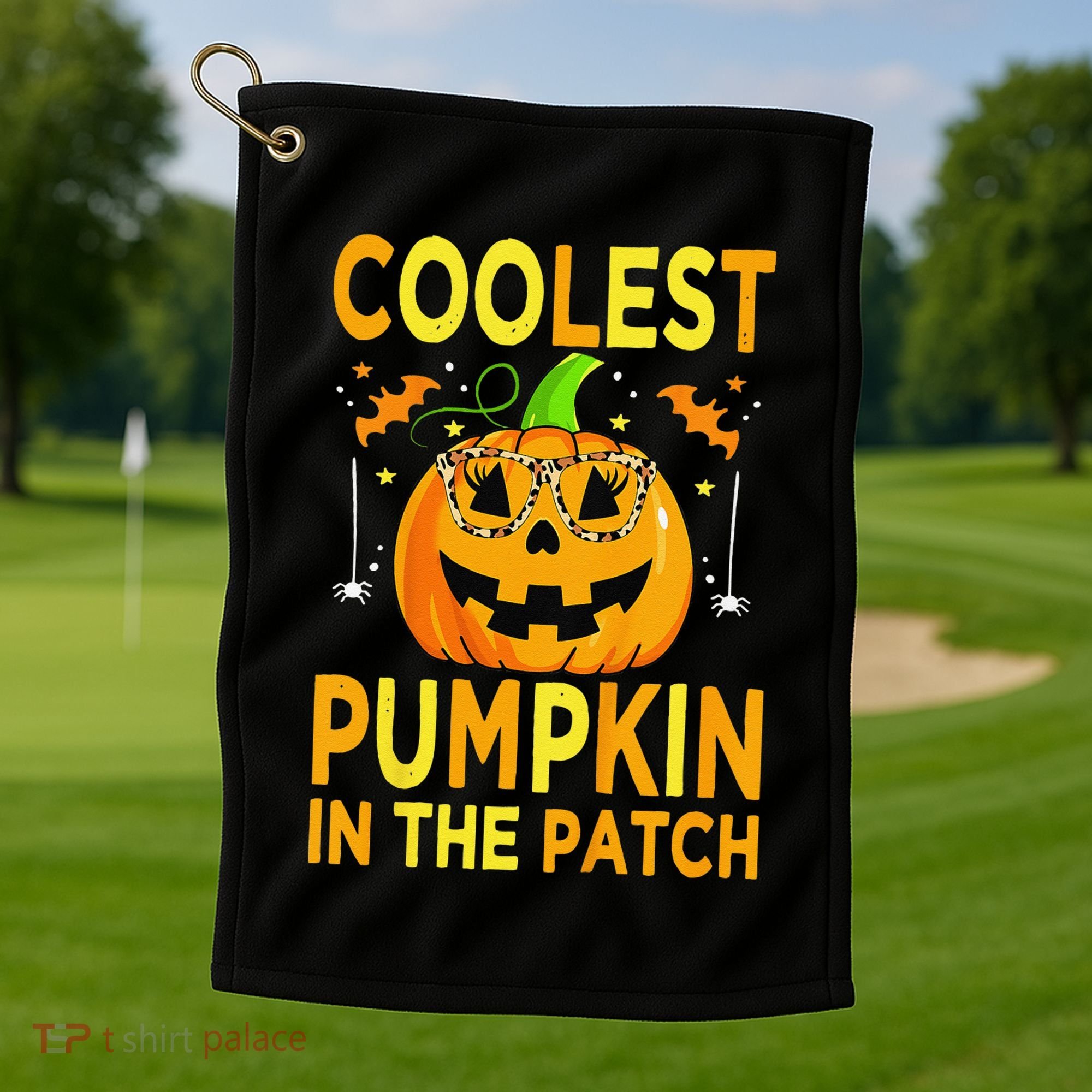 Funny Coolest Pumpkin In The Patch Funny Halloween Golf Towel