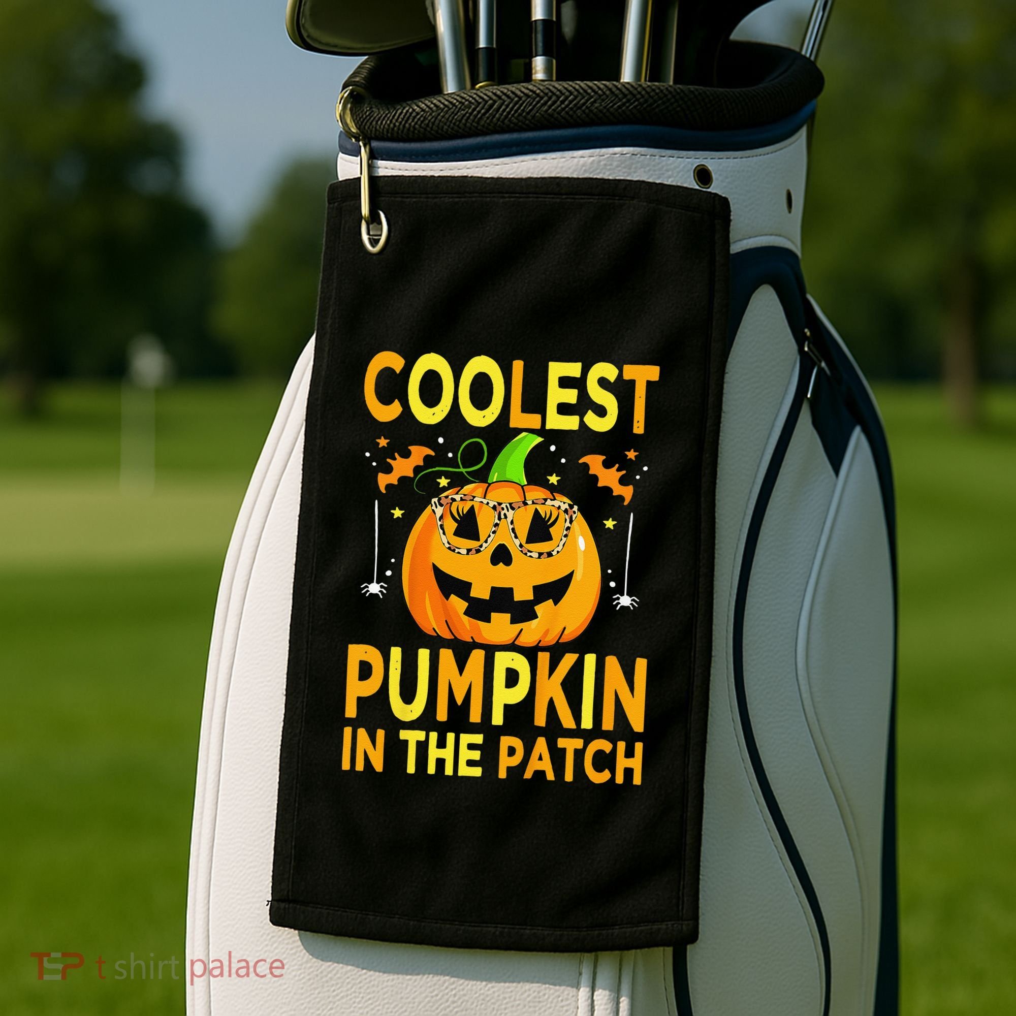 Funny Coolest Pumpkin In The Patch Funny Halloween Golf Towel