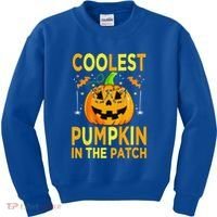 Funny Coolest Pumpkin In The Patch Funny Halloween Kids Sweatshirt thumb 0