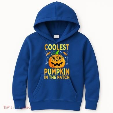 Funny Coolest Pumpkin In The Patch Funny Halloween Kids Hoodie