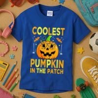 Funny Coolest Pumpkin In The Patch Funny Halloween Kids T-Shirt thumb 3