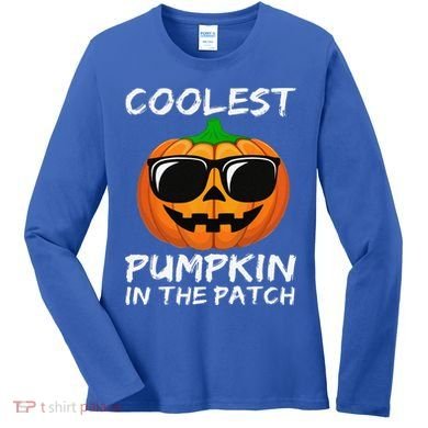 Funny Coolest Pumpkin In The Patch Halloween Funny Women's Long Sleeve Shirt