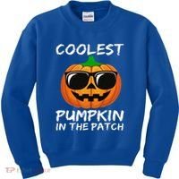 Funny Coolest Pumpkin In The Patch Halloween Funny Kids Sweatshirt thumb 0