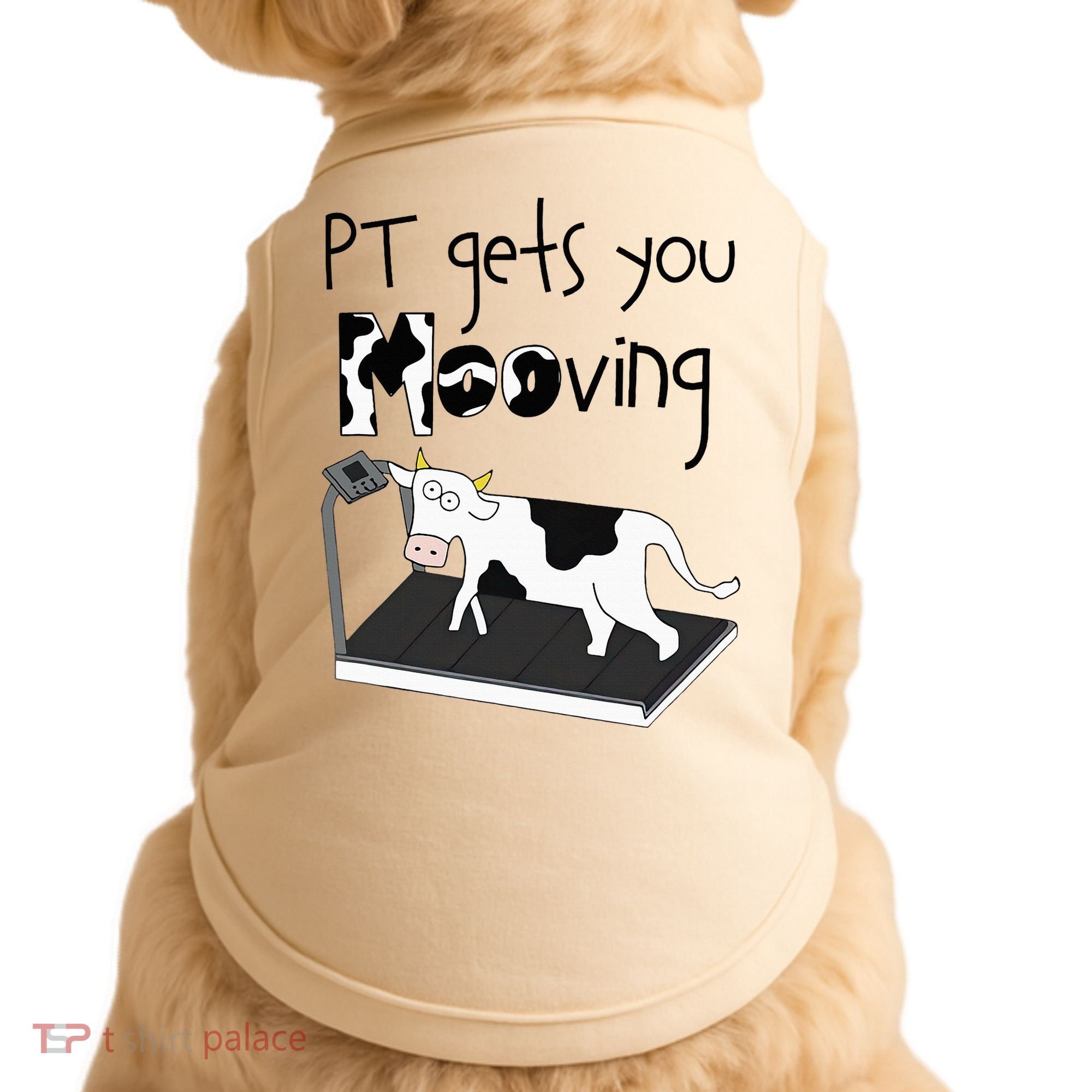 Funny Cow Physical Therapist Pt Therapy Pt Gets You Mooving Doggie Tank