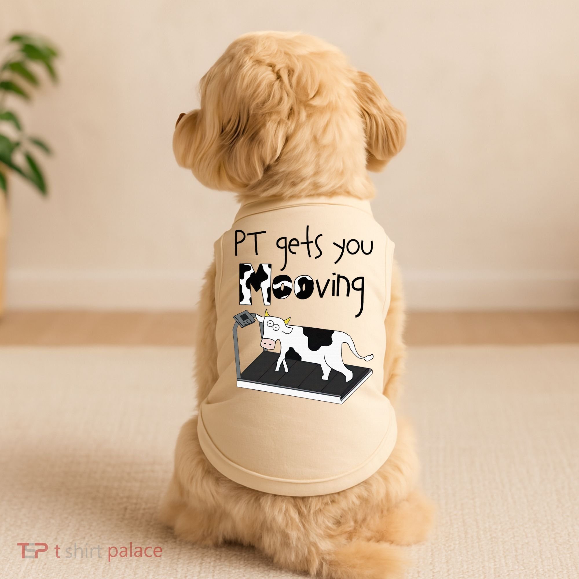 Funny Cow Physical Therapist Pt Therapy Pt Gets You Mooving Doggie Tank