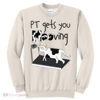 Funny Cow Physical Therapist Pt Therapy Pt Gets You Mooving Sweatshirt thumb 0