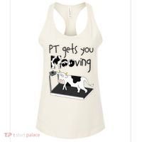 Funny Cow Physical Therapist Pt Therapy Pt Gets You Mooving Women's Tank Top thumb 0