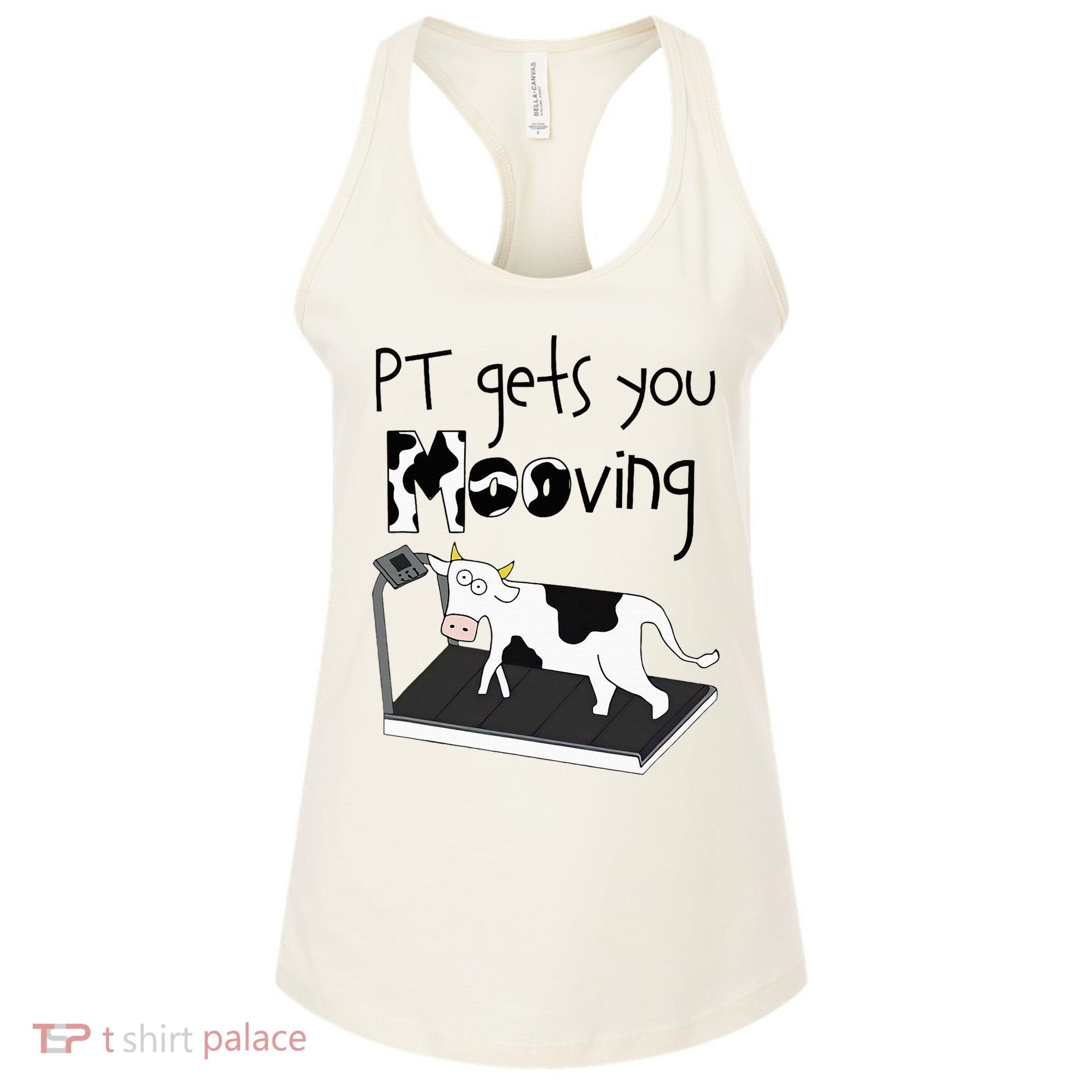 Funny Cow Physical Therapist Pt Therapy Pt Gets You Mooving Women's Tank Top