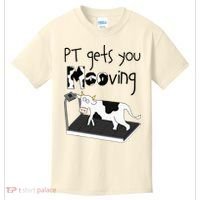 Funny Cow Physical Therapist Pt Therapy Pt Gets You Mooving Kids T-Shirt thumb 0
