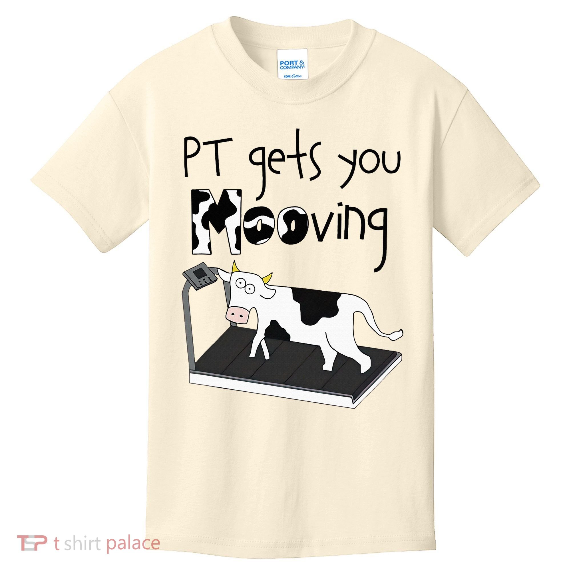 Funny Cow Physical Therapist Pt Therapy Pt Gets You Mooving Kids T-Shirt