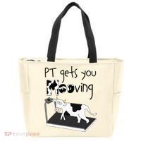 Funny Cow Physical Therapist Pt Therapy Pt Gets You Mooving Tote Bag thumb 0