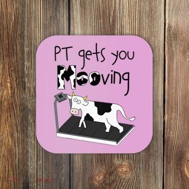 Funny Cow Physical Therapist Pt Therapy Pt Gets You Mooving Coaster