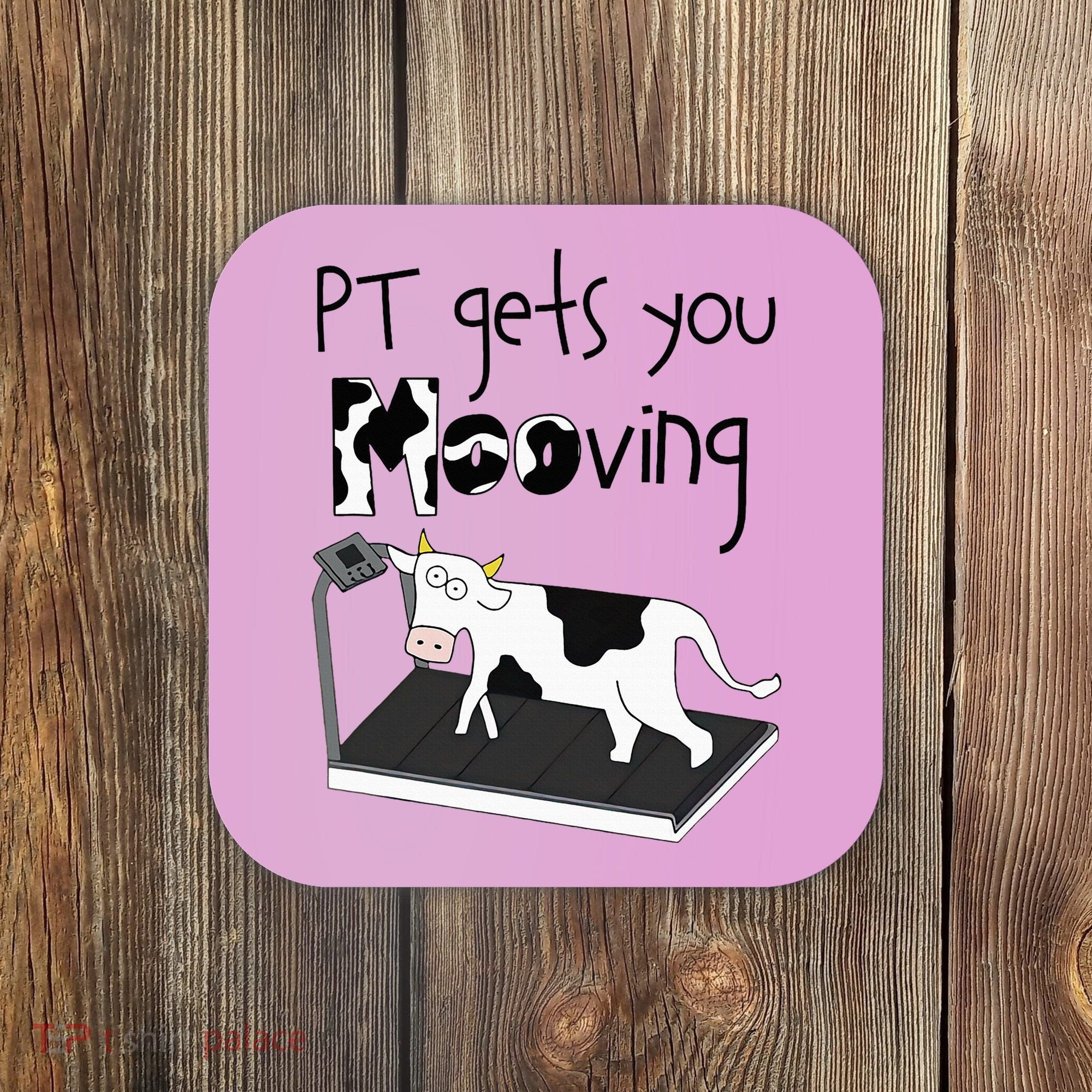 Funny Cow Physical Therapist Pt Therapy Pt Gets You Mooving Coaster