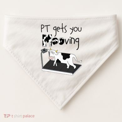 Funny Cow Physical Therapist Pt Therapy Pt Gets You Mooving USA-Made Doggie Bandana