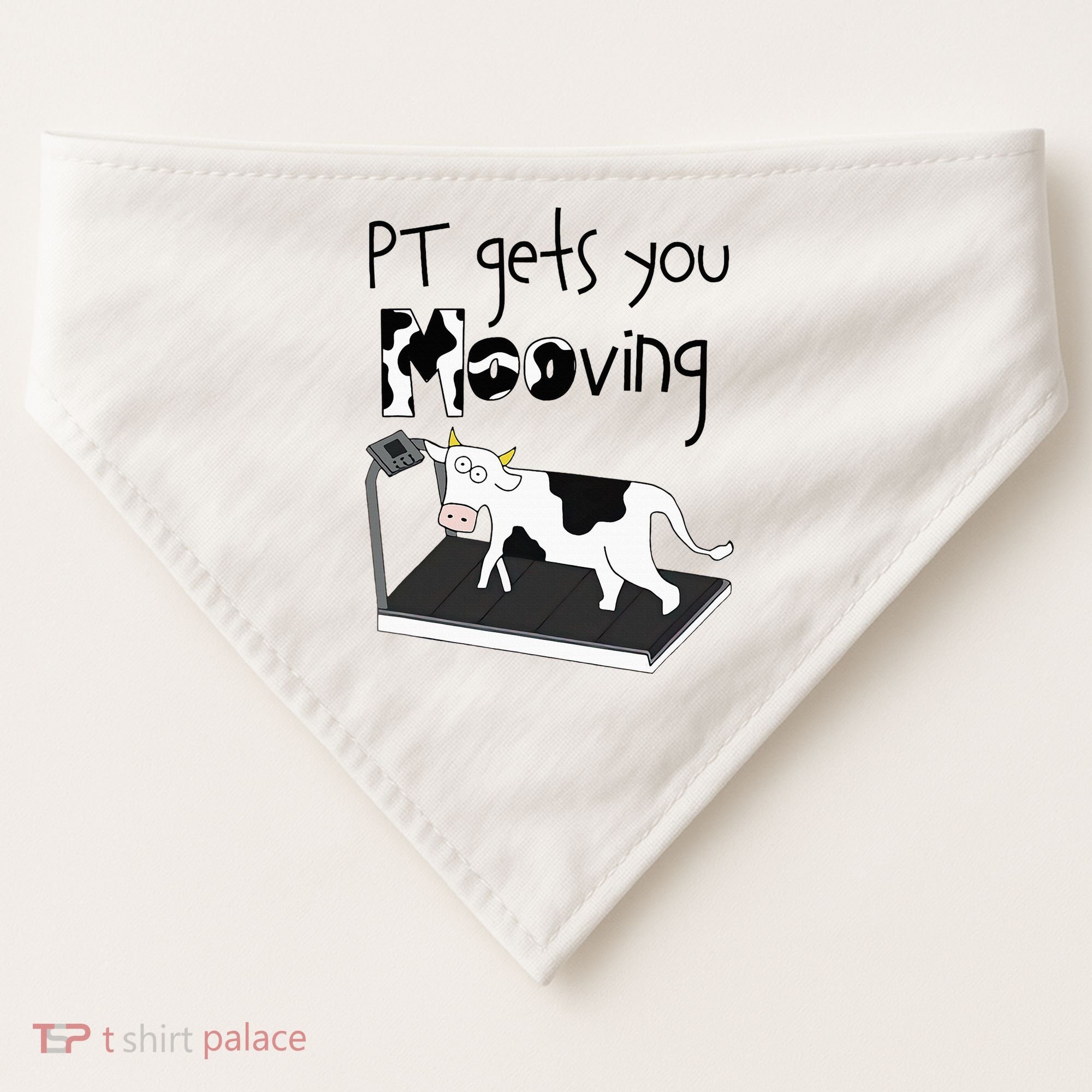 Funny Cow Physical Therapist Pt Therapy Pt Gets You Mooving USA-Made Doggie Bandana