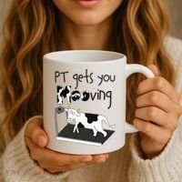 Funny Cow Physical Therapist Pt Therapy Pt Gets You Mooving Coffee Mug thumb 3