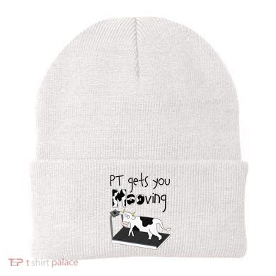 Funny Cow Physical Therapist Pt Therapy Pt Gets You Mooving Beanie