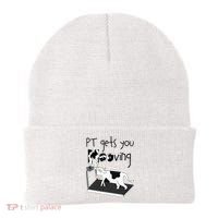 Funny Cow Physical Therapist Pt Therapy Pt Gets You Mooving Beanie thumb 0