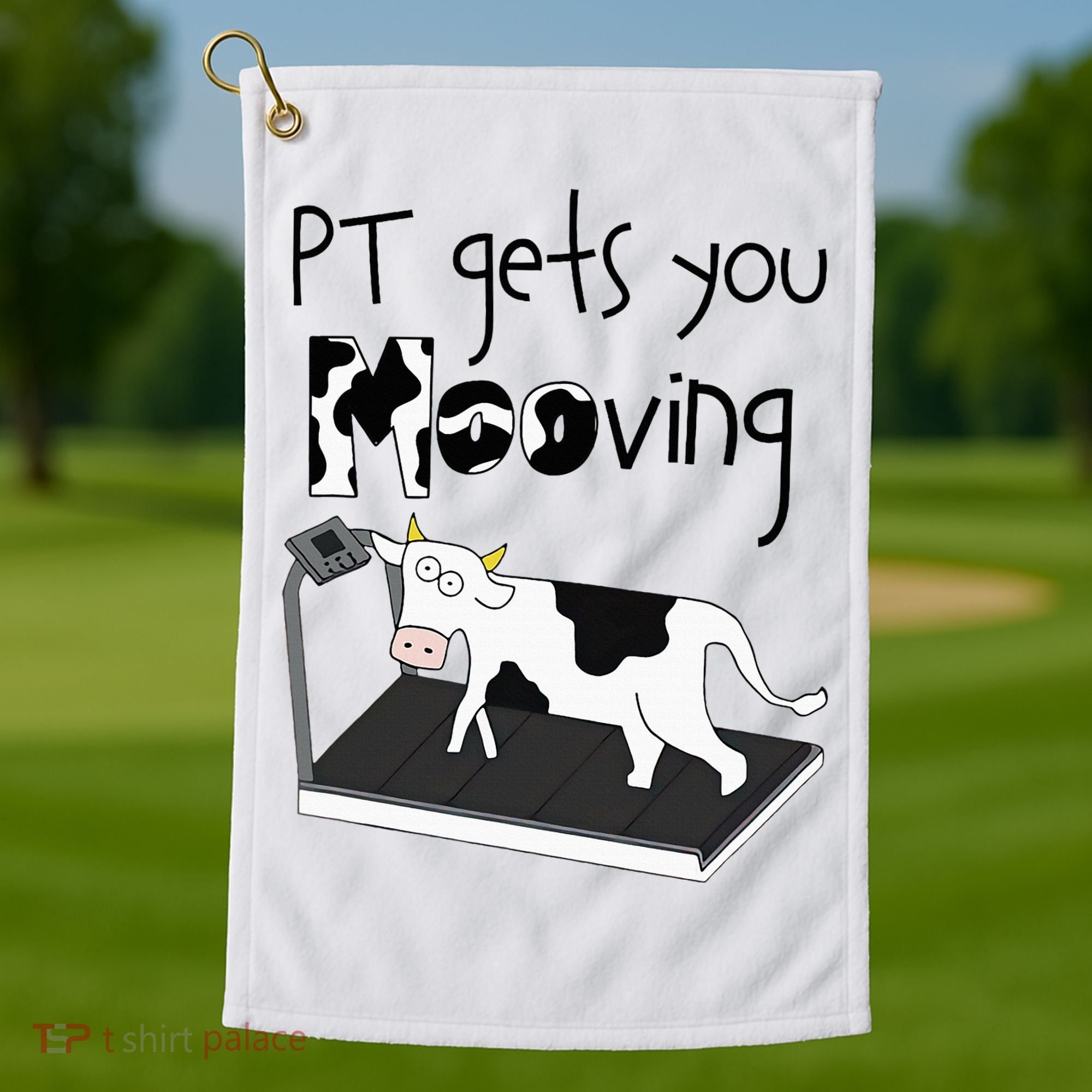 Funny Cow Physical Therapist Pt Therapy Pt Gets You Mooving Golf Towel