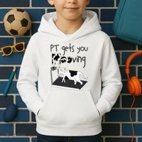 Funny Cow Physical Therapist Pt Therapy Pt Gets You Mooving Kids Hoodie thumb 2