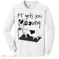 Funny Cow Physical Therapist Pt Therapy Pt Gets You Mooving Kids Long Sleeve Shirt thumb 0