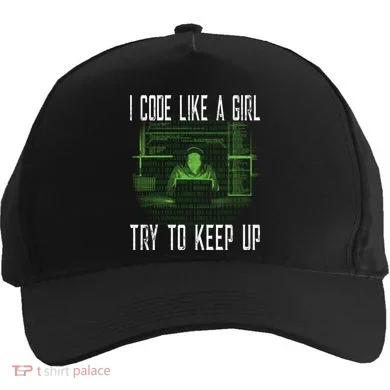 Female Computer Programmer I Code Like A Girl Coding Gift Five-Panel Snapback Cap