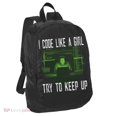 Female Computer Programmer I Code Like A Girl Coding Gift Port Authority Crush Ripstop Backpack