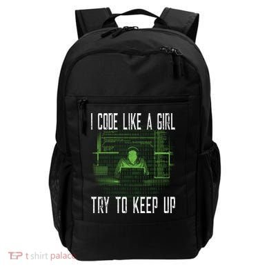 Female Computer Programmer I Code Like A Girl Coding Gift Backpack