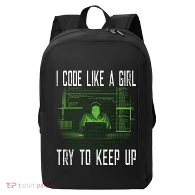 Female Computer Programmer I Code Like A Girl Coding Gift Modern Backpack