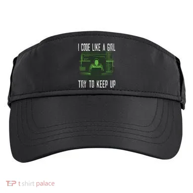 Female Computer Programmer I Code Like A Girl Coding Gift Adult Drive Performance Visor