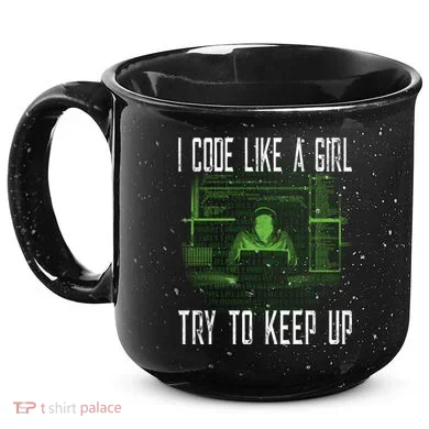 Female Computer Programmer I Code Like A Girl Coding Gift 15oz Campfire Ceramic Mug