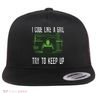Female Computer Programmer I Code Like A Girl Coding Gift Flat Bill Trucker Hat