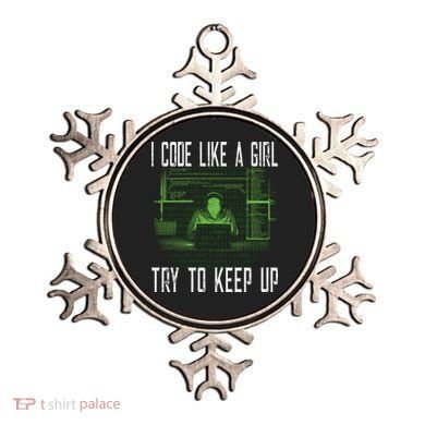 Female Computer Programmer I Code Like A Girl Coding Gift Ornament