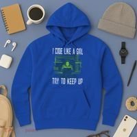 Female Computer Programmer I Code Like A Girl Coding Gift Hoodie thumb 3