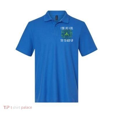 Female Computer Programmer I Code Like A Girl Coding Gift Polo